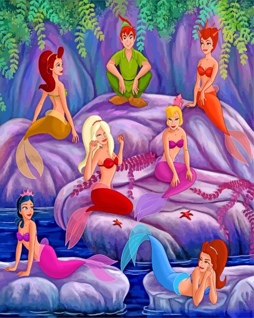 peter pan and the little mermaids paint by numbers