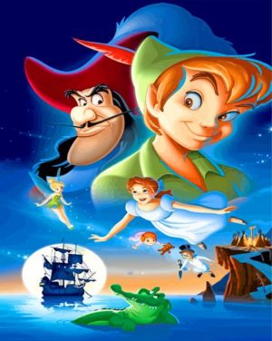 peter pan disney paint by number