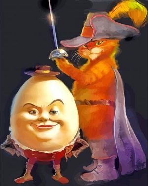 puss in boots and Humpty Alexander Dumpty paint by numbers