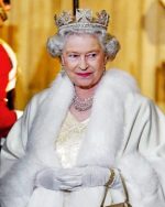 Queen Elizabeth Wearing White paint by numbers