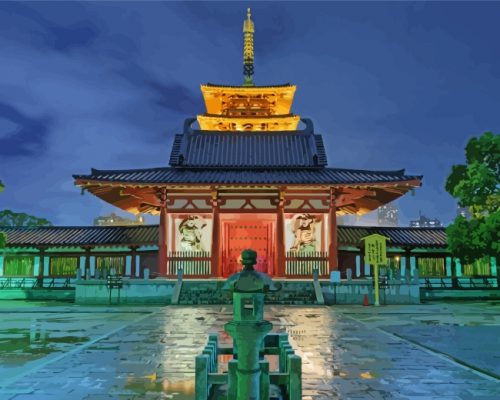 Shitennoji Temple Osaka paint by numbers