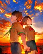 Taki And Mitsuha From Kimi No Na Wa paint by number