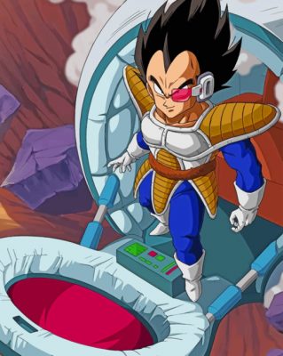 Vegeta Saiyan Saga paint by numbers