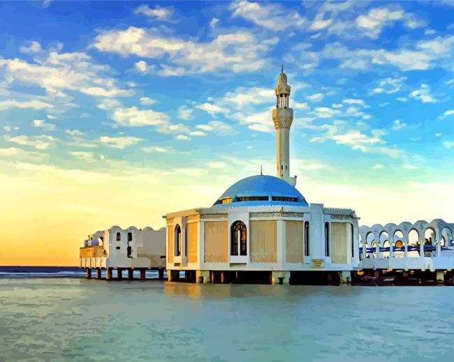 Al Rahma Mosque soudi arabia paint by number