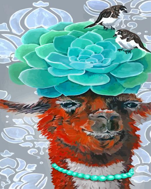 Alpacas And Cactus paint by number