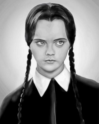 Black And White Wednesday Addams paint by numbers