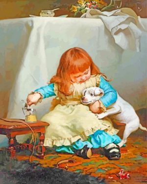 Charles Burton Barber Once Bit Twice Shy paint by numbers