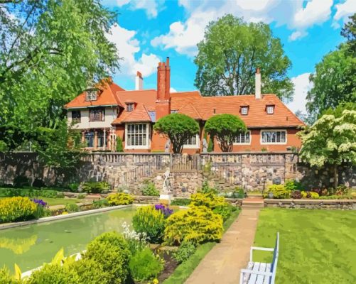 Cranbrook House And Gardens Michigan paint by numbers