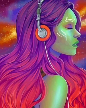 Illustration Gamora paint by number