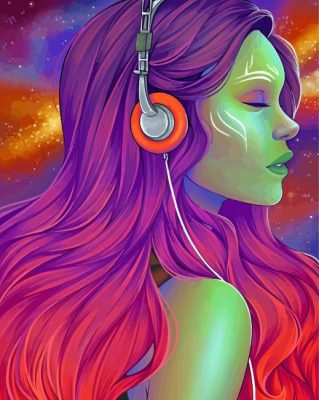 Illustration Gamora paint by number