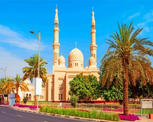 Jumeirah Mosque middle east paint by number
