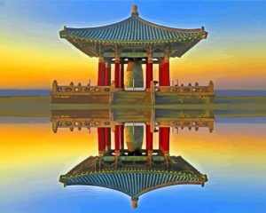 Korean Friendship Bell Reflection San Padro paint by numbers