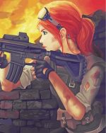 Military Anime Girl Paint by numbers
