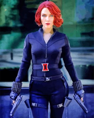 Natasha Romanoff Black Widow Movie paint by number