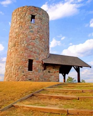 Pilot Knob State Park Observation Tower Lowa paint by number