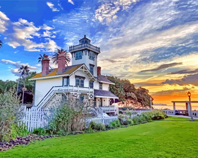 Point Fermin Lighthouse san pedro paint by number