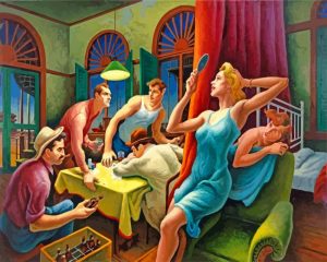 Poker Night Thomas Hart Benton paint by number