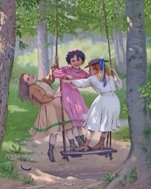 Sisters In Garden paint by numbers