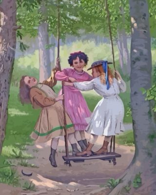 Sisters In Garden paint by numbers