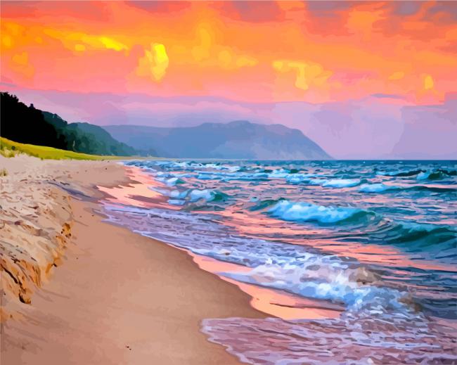 Sleeping Bear Dunes National Lakeshore Michigan paint by number