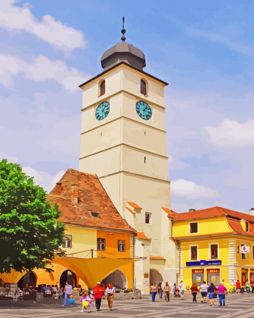 The Council Tower Transylvania paint by numbers
