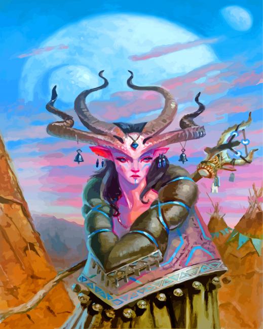 aesthetic Centaur Druid paint by number