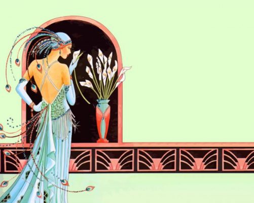 aesthetic deco lady paint by numbers