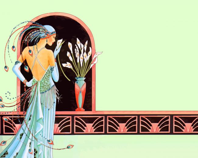 aesthetic deco lady paint by numbers