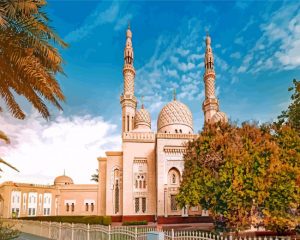 aesthetic jumeirah mosque paint by number