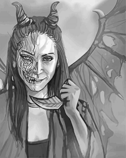 demon lady paint by number