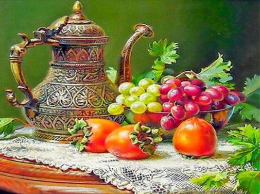 Grapes Fruit Still Life paint by numbers