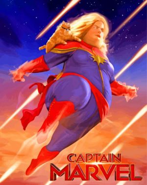 Fat Captain Marvel paint by numbers