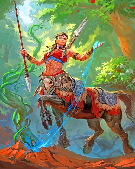 hot Centaur Druid paint by number