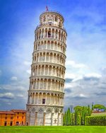 Leaning Tower Of Pisa Square Scaled paint by numbers