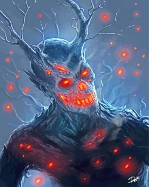 scary demon paint by number