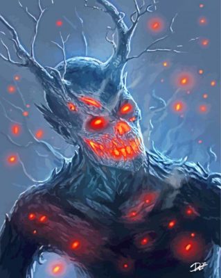 scary demon paint by number