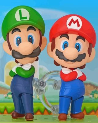 Super Mario And Luigi paint by numbers