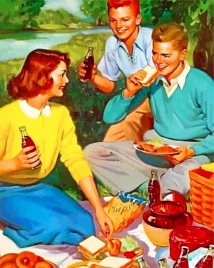 vintage picnic paint by numbers