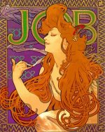 woman by alphone mucha paint by number