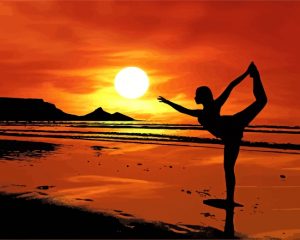 Yoga Silhouette Sunset Paint by numbers