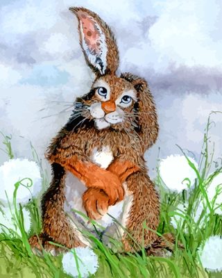 Rabbit And Dandelions paint by numbers