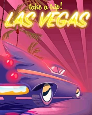 Las Vegas Vintage Poster paint by numbers