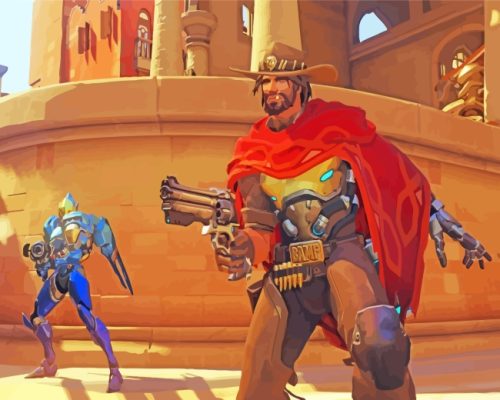 McCree Overwatch Game paint by numbers