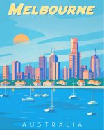 Melbourne City Poster paint by numbers