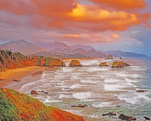 Oregon Ecola State Park At Sunset Paint by numbers