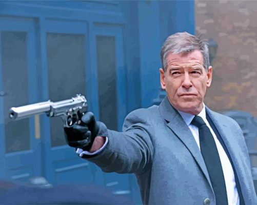 Pierce Brosnan James Bond paint by numbers