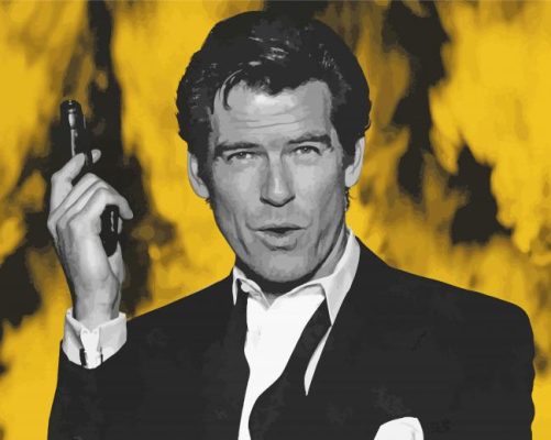 Pierce Brosnan paint by numbers