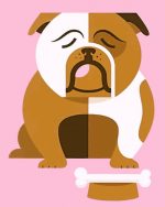 brown bulldog paint by numbers