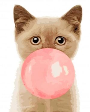 Kitty And Bubble Gum paint by numbers