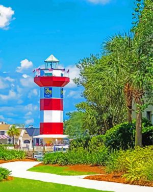 The Lighthouse At Harbour Town paint by numbers